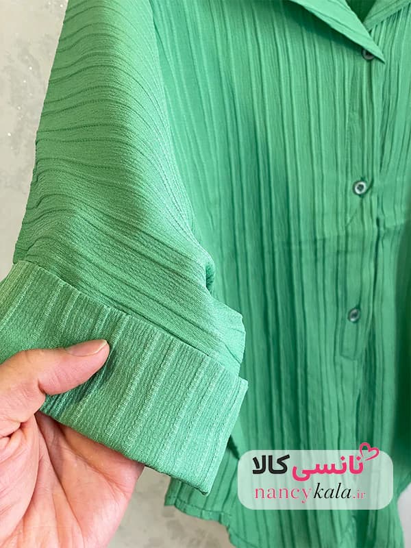 شومیز آیوا زنانه سبز نعنایی فری سایز 36 تا 46 — تصویر ۴