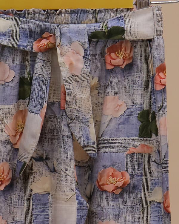 شلوار ست مادر دختری سه بعدی گل رز سفید CFCS — تصویر ۳