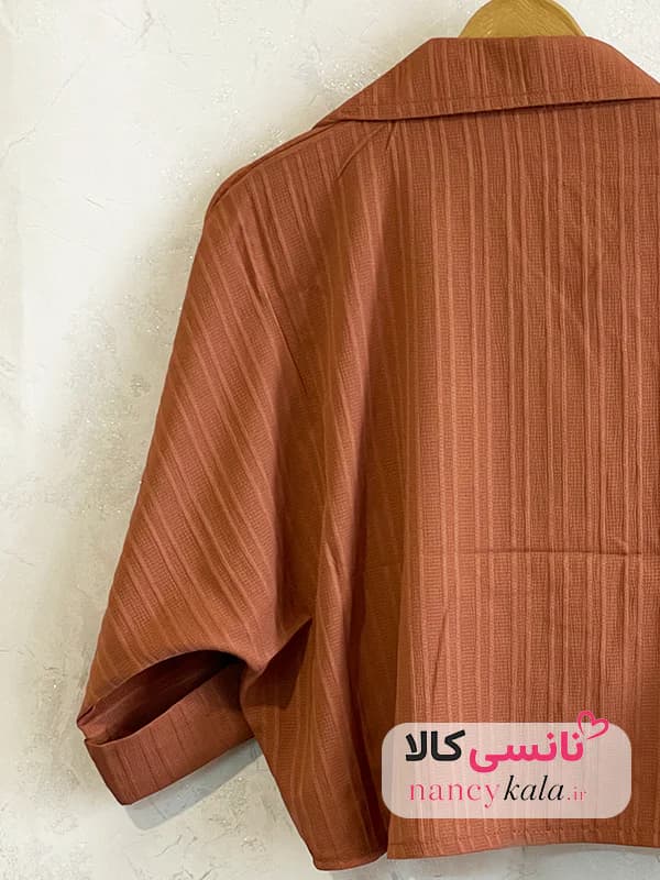 شومیز آیوا زنانه قهوه ای دارچینی فری سایز 36 تا 46 — تصویر ۶