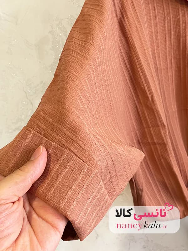 شومیز آیوا زنانه قهوه ای دارچینی فری سایز 36 تا 46 — تصویر ۴