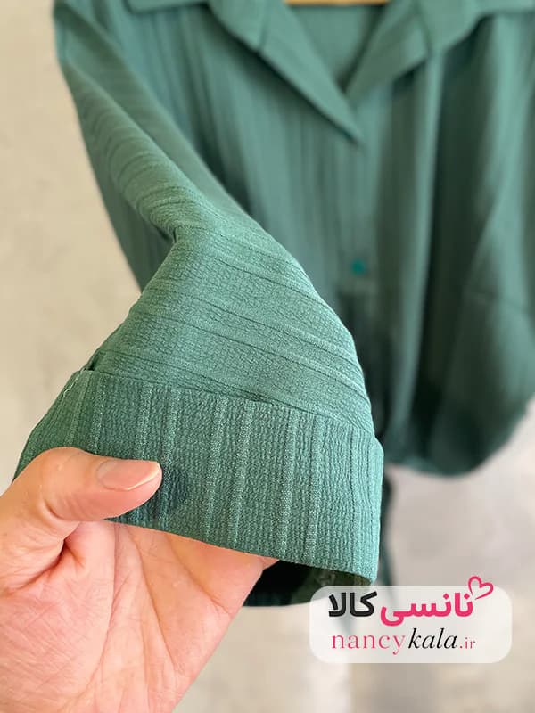 شومیز آیوا زنانه سبز کله غازی فری سایز 36 تا 46 — تصویر ۸