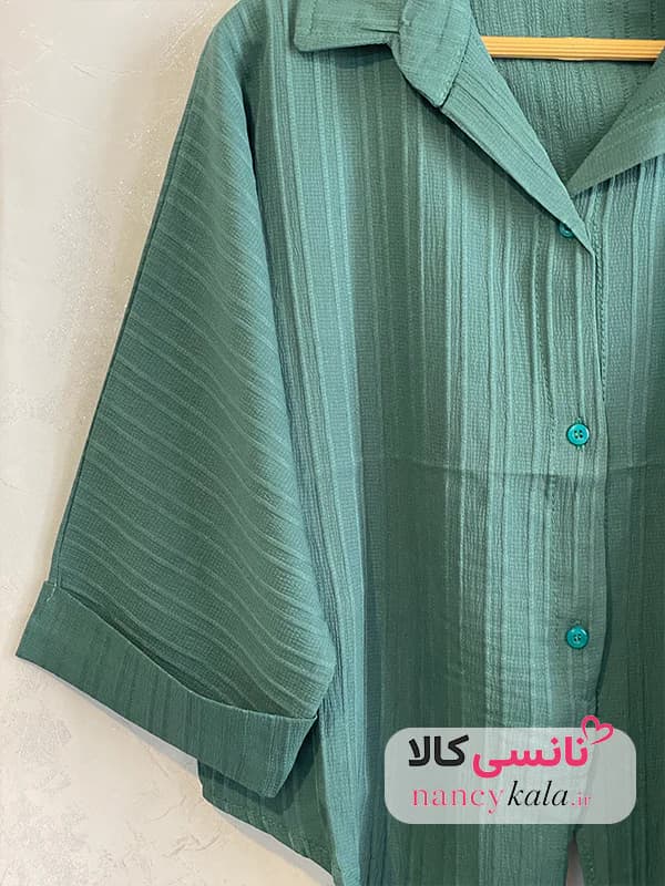 شومیز آیوا زنانه سبز کله غازی فری سایز 36 تا 46 — تصویر ۷