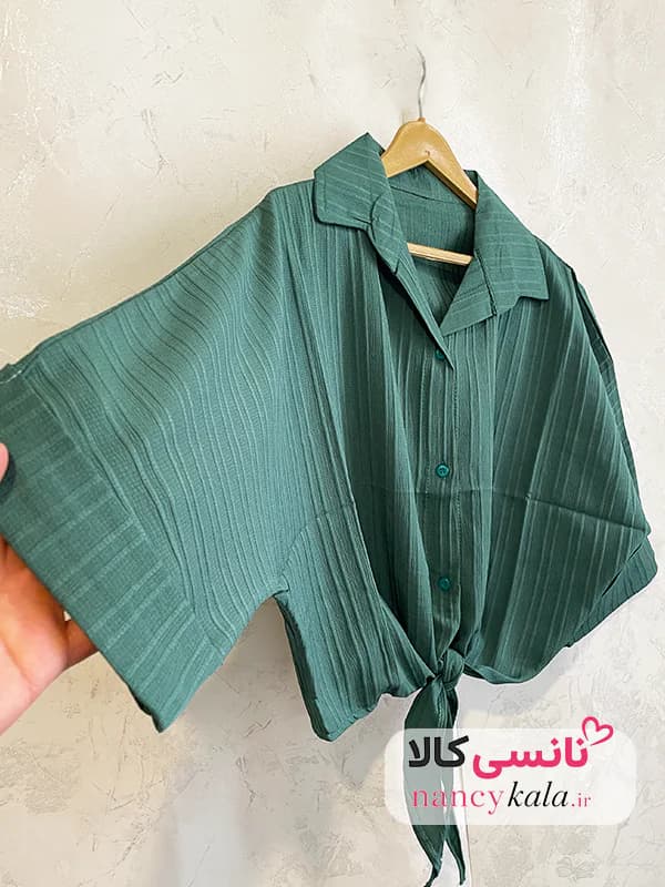 شومیز آیوا زنانه سبز کله غازی فری سایز 36 تا 46 — تصویر ۲
