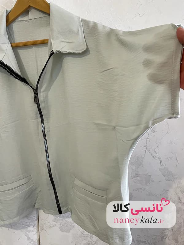 وست زنانه ترند طوسی روشن جیب فیلتو فری سایز 36 تا 48 — تصویر ۸