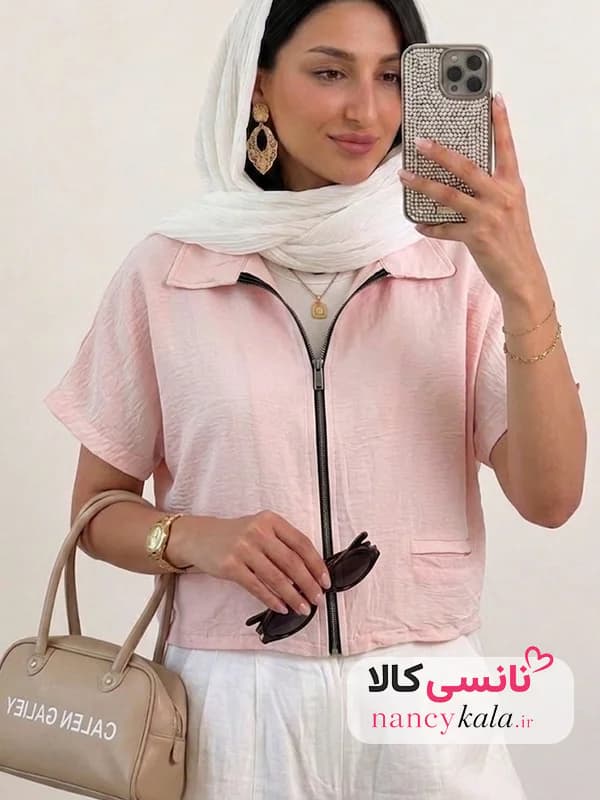 وست زنانه صورتی ترند جیب فیلتو فری سایز 36 تا 48