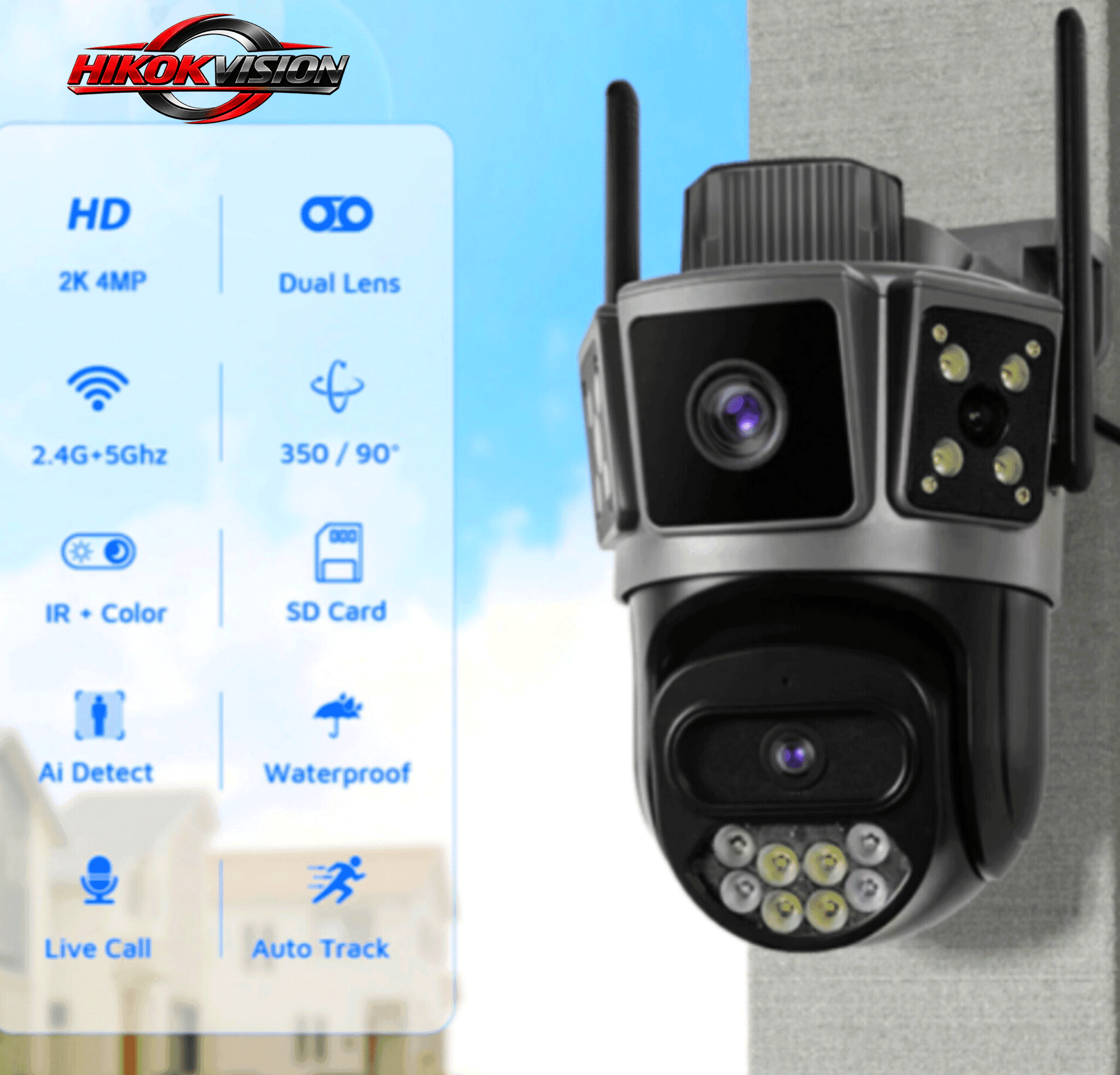 اسپید دام سیمکارتی 2 لنز HIKOKVISION-هایکوک ویژن — تصویر ۳