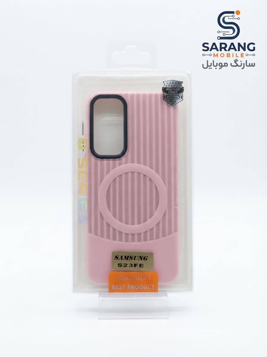 قاب کرکره‌ای دوتیکه طرح MagSafe مناسب Samsung Galaxy A55-صورتی