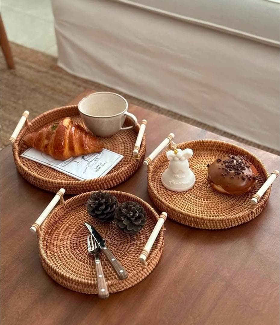 سینی حصیری گرد