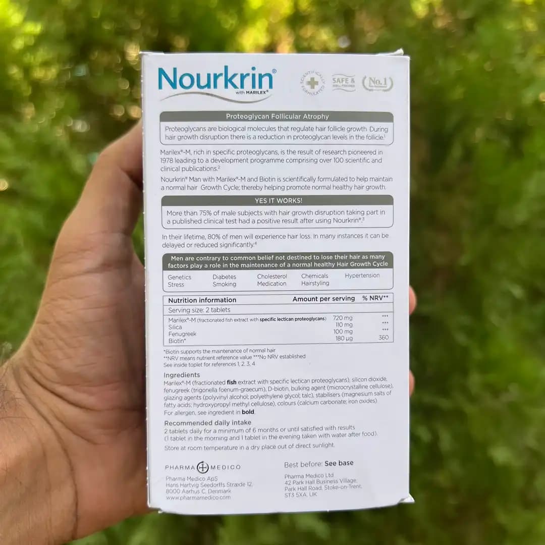 قرص نورکرین من Nourkrin Man برای تقویت و رشد مو آقایان — تصویر ۳