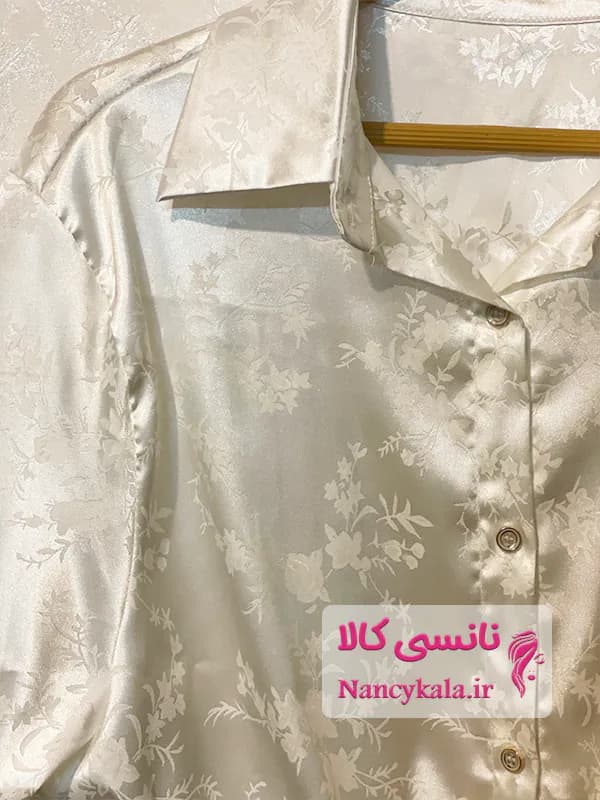 شومیز زنانه سفید جلو گره ای مجلسی فری سایز 36 تا 48 — تصویر ۲