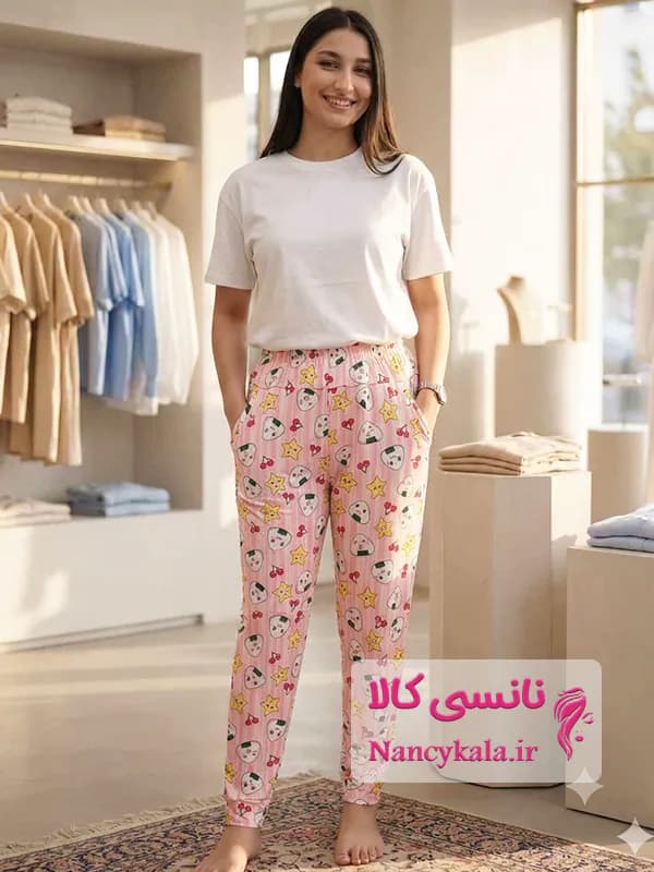 شلوار راحتی زنانه طرح عروسکی 2 فری سایز 36 تا 50