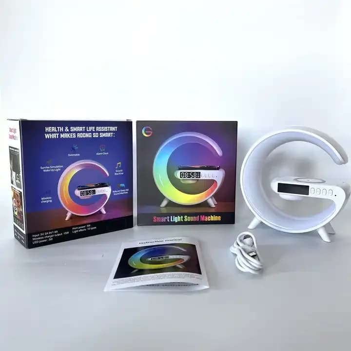 چراغ خواب مجهز به اسپیکر و شارژر وایرلس — تصویر ۷