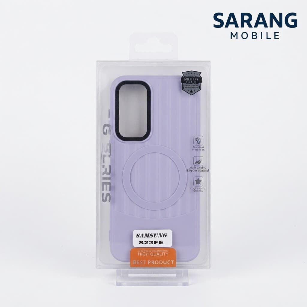 قاب کرکره‌ای دوتیکه طرح مگ سیف مناسب Samsung Galaxy A16 بنفش روشن