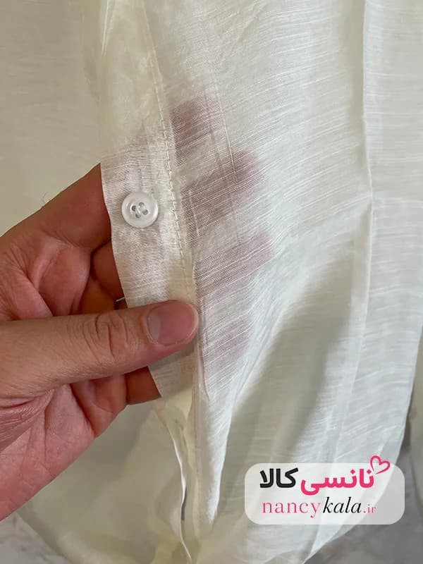 شومیز گره ای زنانه شیشه ای شیری فری سایز 36 تا 46 — تصویر ۳