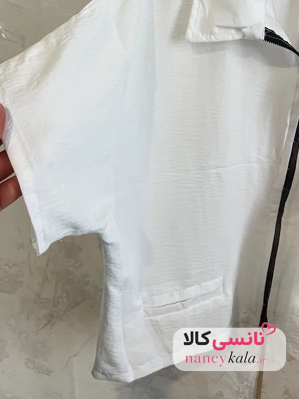 وست زنانه ترند سفید جیب فیلتو فری سایز 36 تا 48 — تصویر ۷