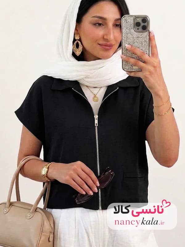 وست زنانه ترند مشکی جیب فیلتو فری سایز 36 تا 48