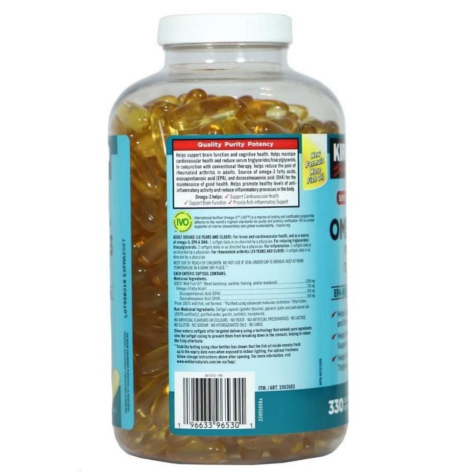 امگا 3 کرکلند 330 عددی | Kirkland Omega-3 Fish Oil 330 Softgels — تصویر ۵