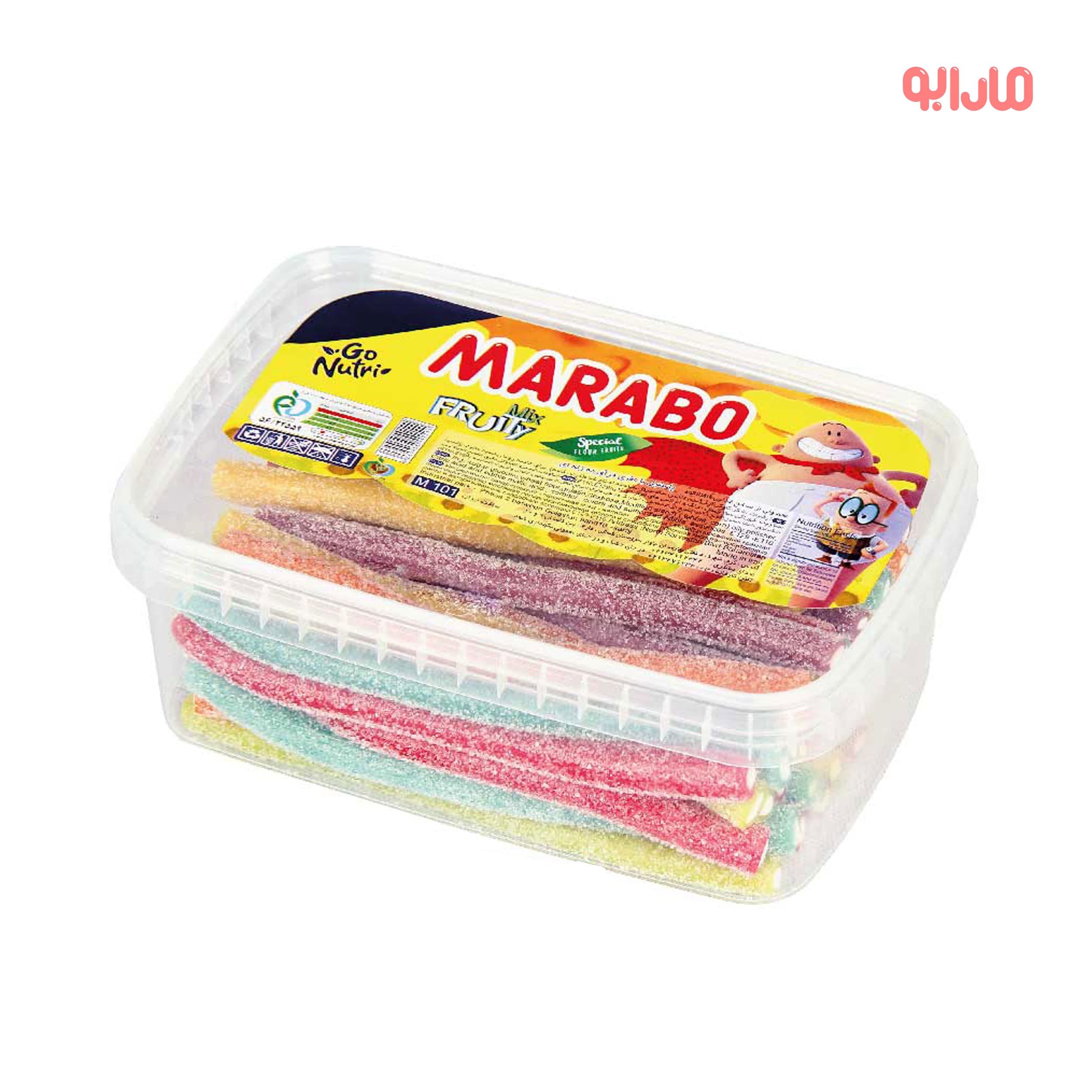 پاستیل مارابو لوله ای شکری میوه ای 900 گرمی
