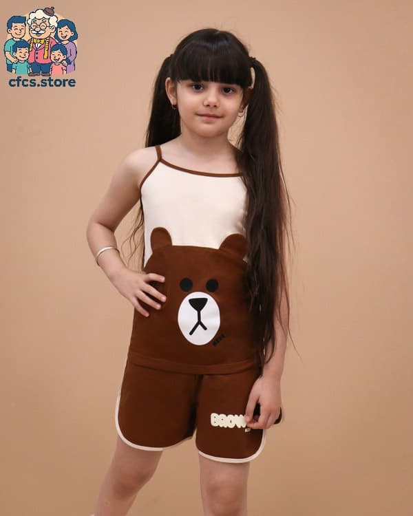 تاپ شلوارک دخترانه BROWN