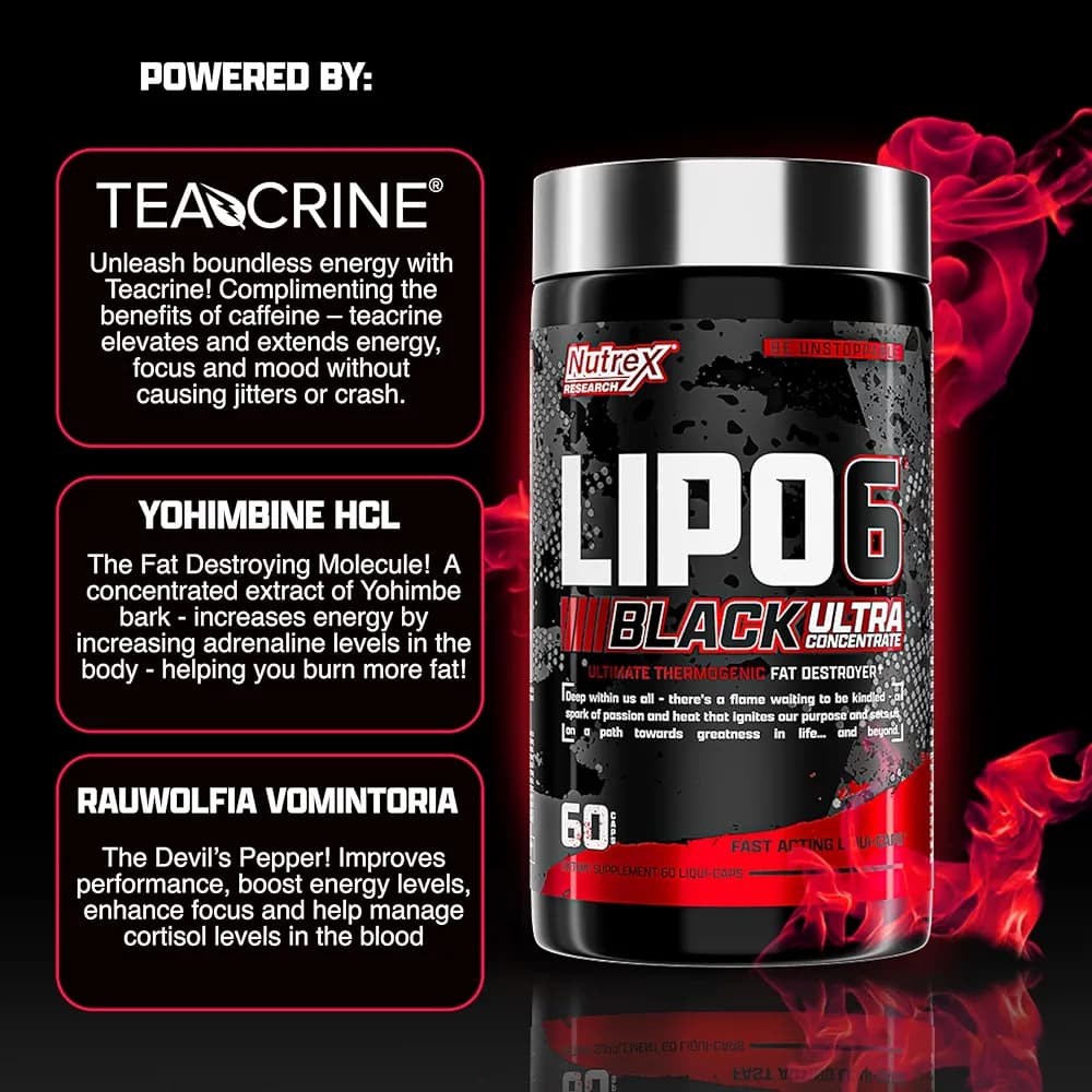 چربی‌سوز لیپو ۶ بلک اولترا کنسانتره نوترکس | Lipo 6 Black Ultra Concentrate