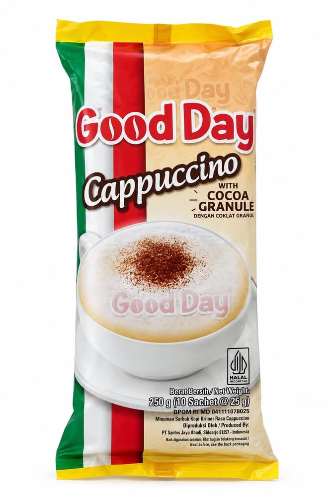 کاپوچینو گوددی Good Day با دانه‌های کاکائو
