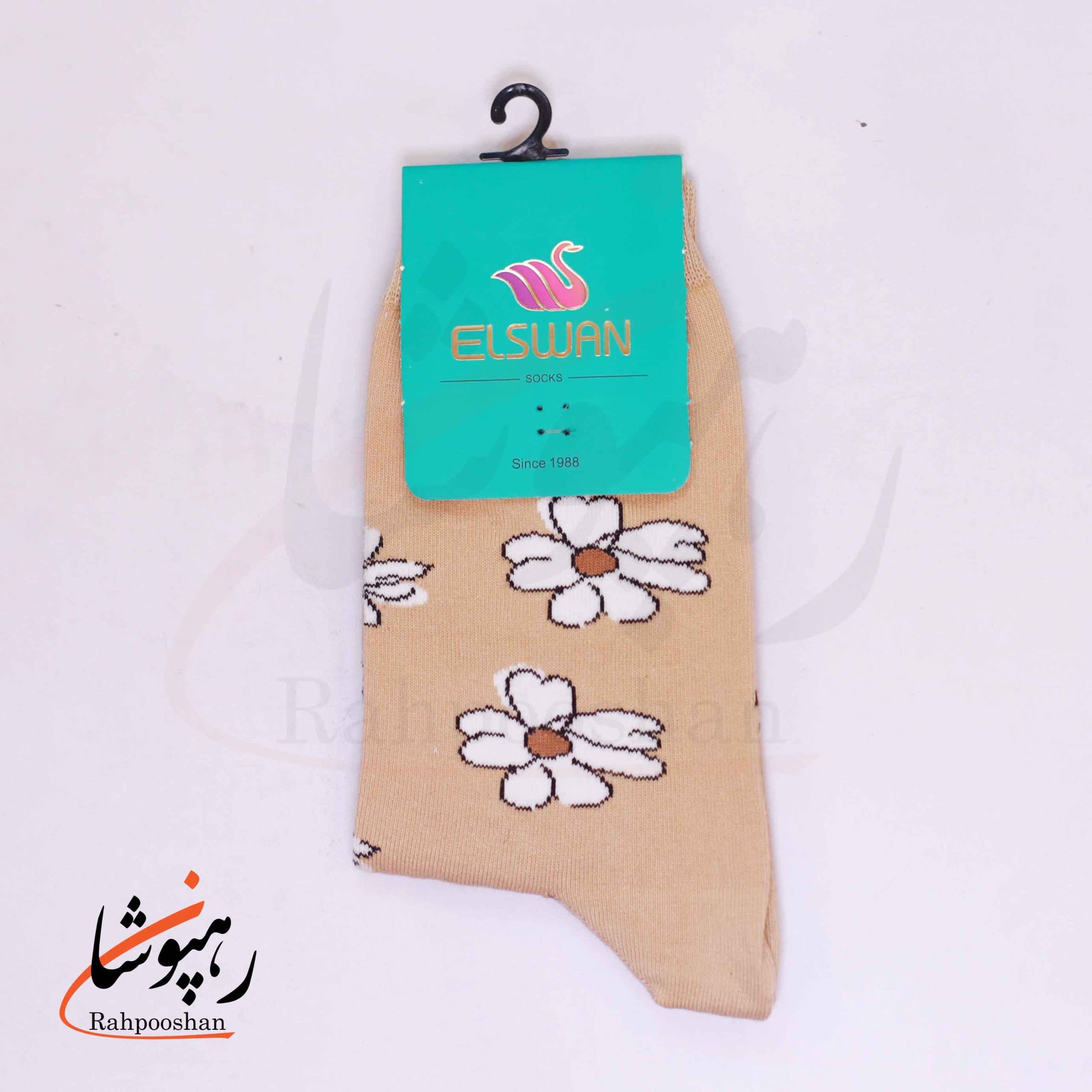 جوراب ساقدار طرح گل دار (2) السوان (ELSWAN)