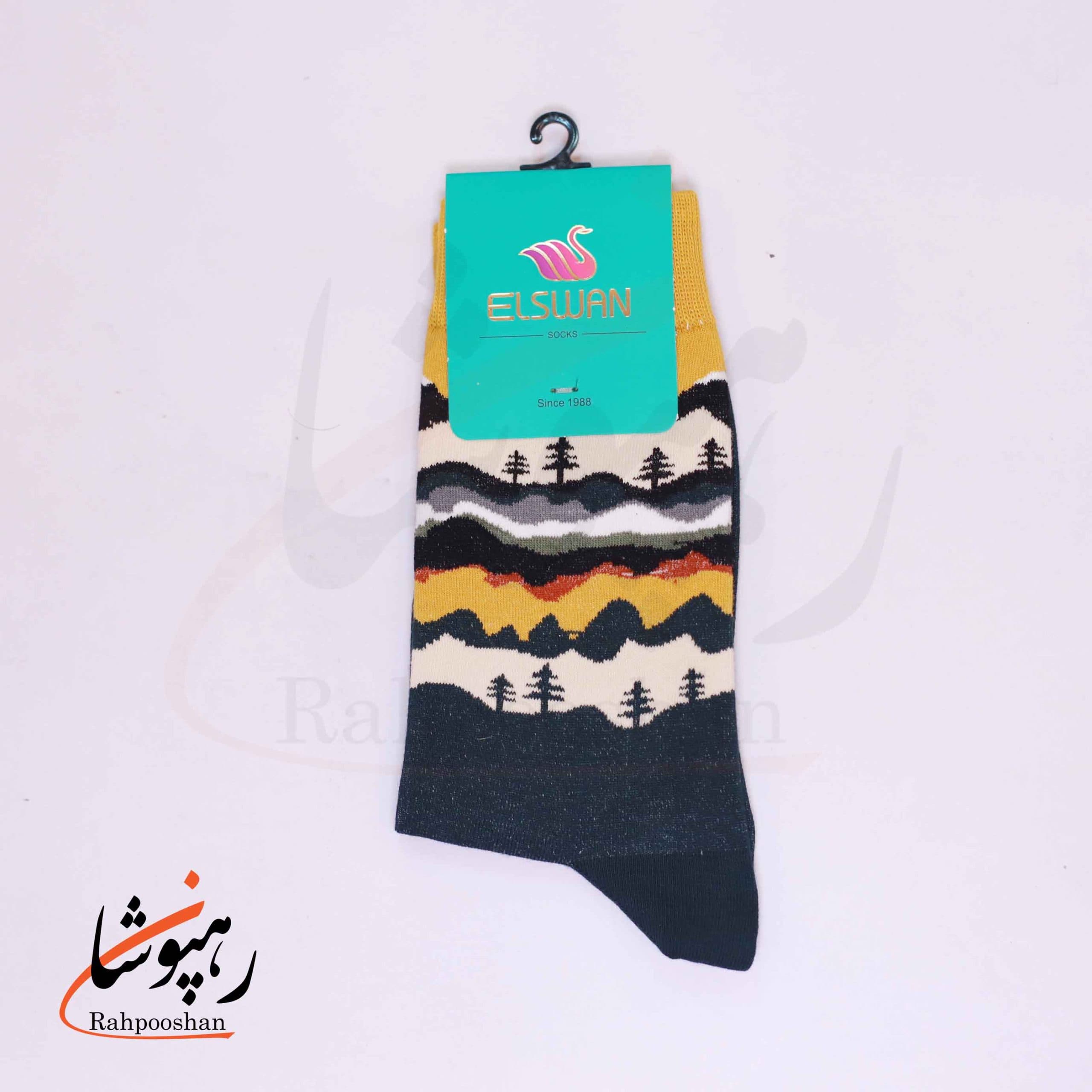 جوراب ساق‌دار طرح افق کاج ها السوان (ELSWAN)