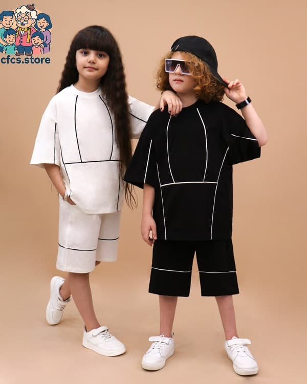 تیشرت شلوارک بگ استایل line cute CFCS