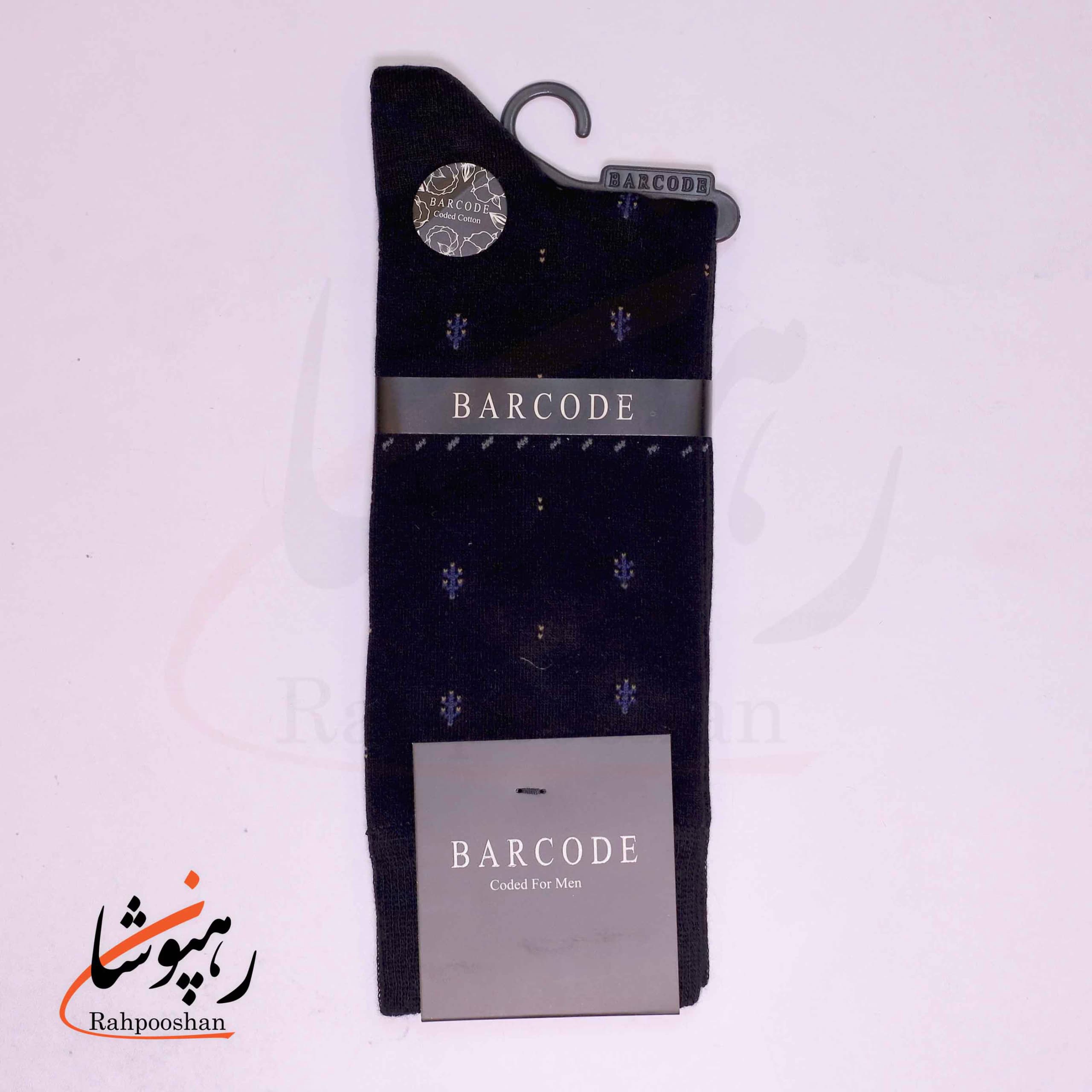 جوراب ساق بلند بارکد (BARCODE) طرح خط نقطه (dotline) سیاه — تصویر ۳