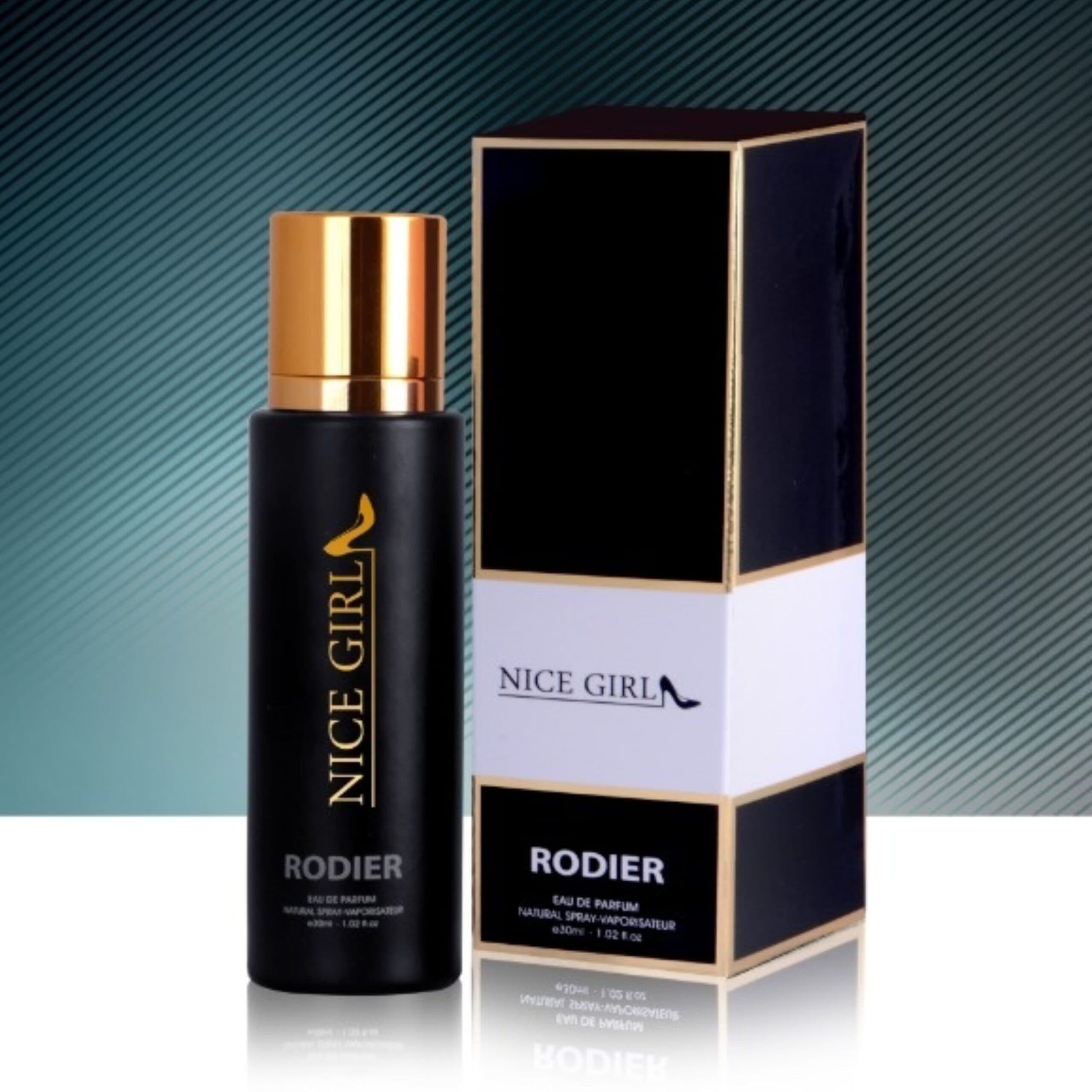 عطر جیبی زنانه 30 میل برند رودیر نایس گرل (Nice Girl) جعبه دار