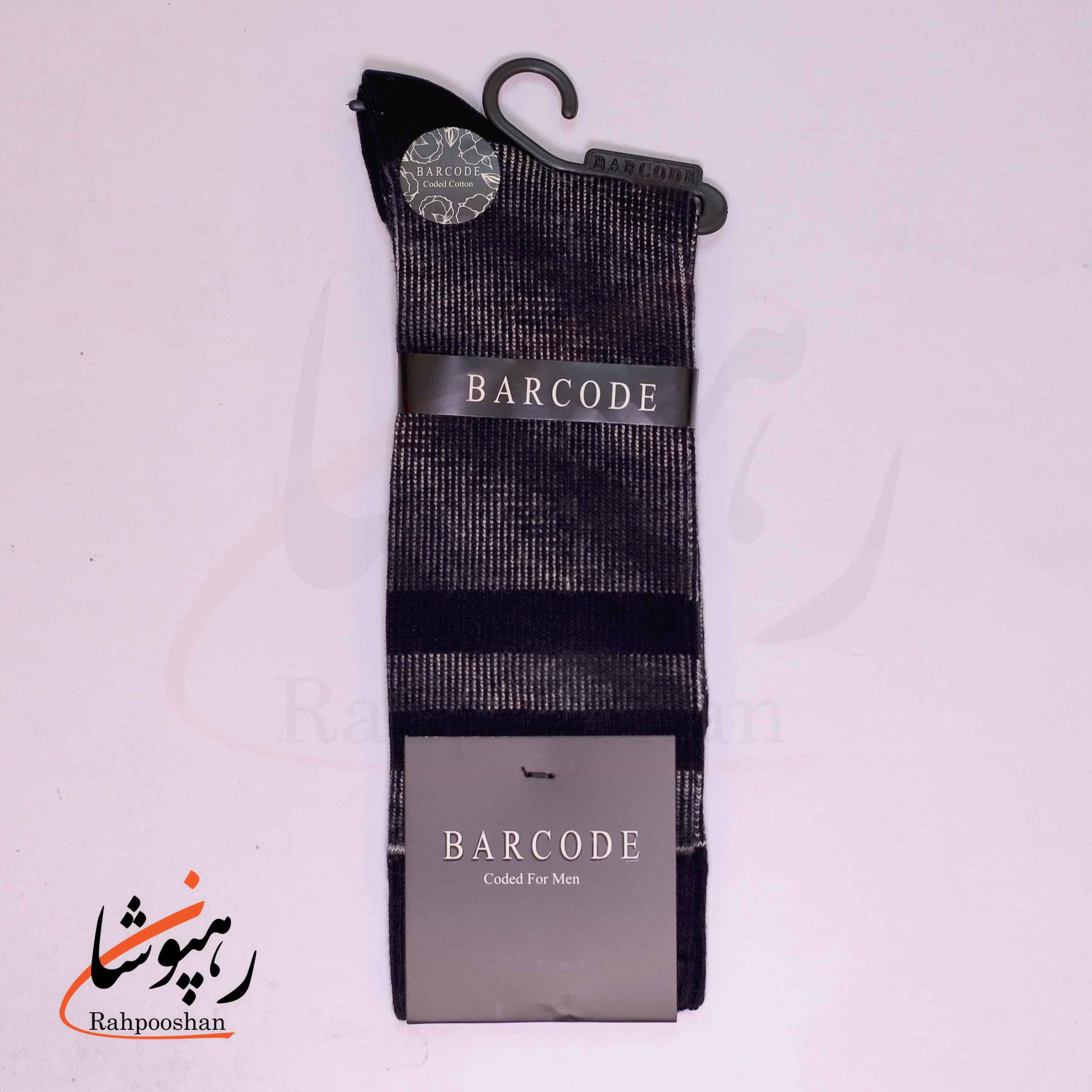 جوراب ساق بلند بارکد (BARCODE) طرح سایه (Umbra) سیاه — تصویر ۳