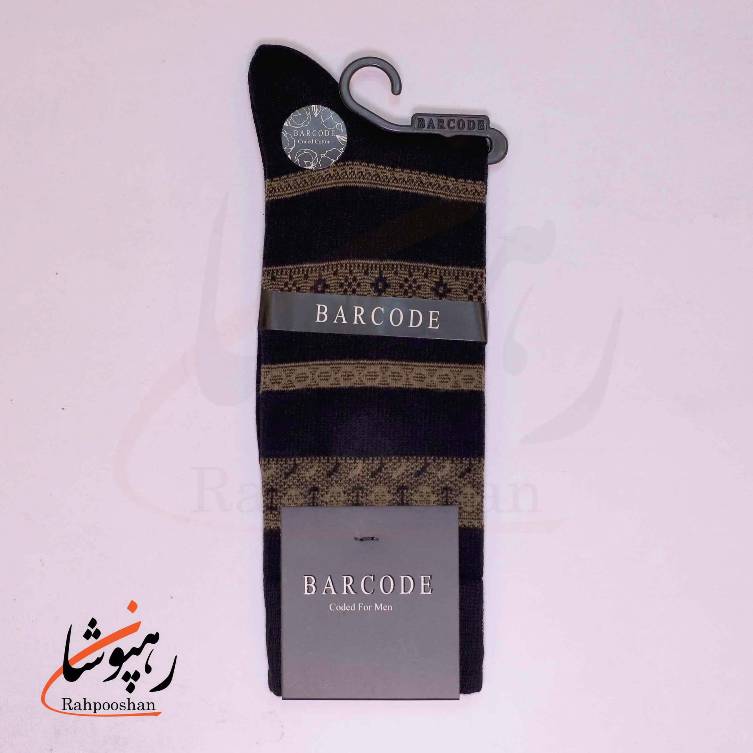 جوراب ساق بلند بارکد (BARCODE) طرح لطافت قدیمی (vintage grace) سیاه — تصویر ۳