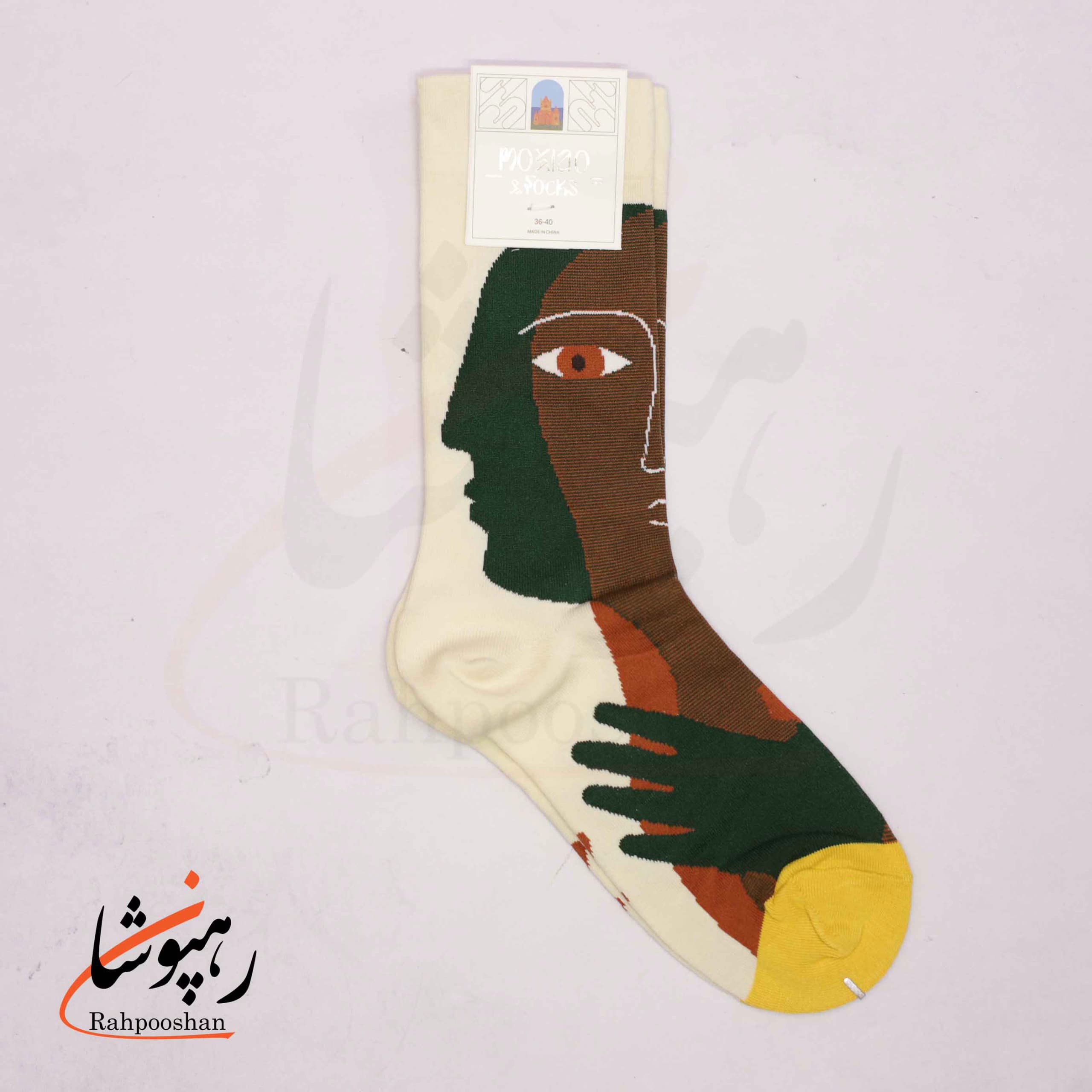 جوراب ساقدار موکسیائو (MOXIAO) طرح ترکیب چهره ها — تصویر ۳