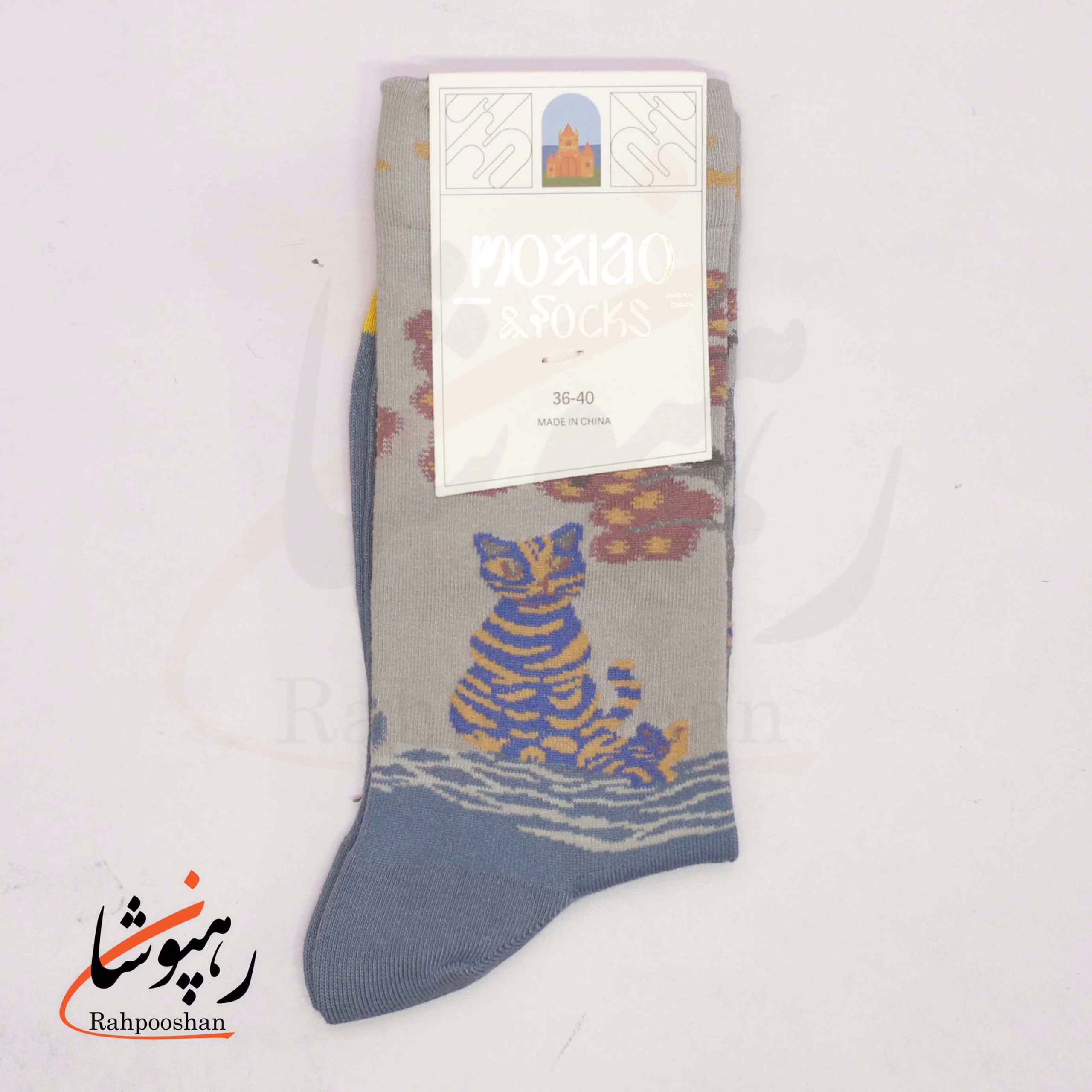 جوراب ساقدار موکسیائو (MOXIAO) طرح گربه برکه نشین