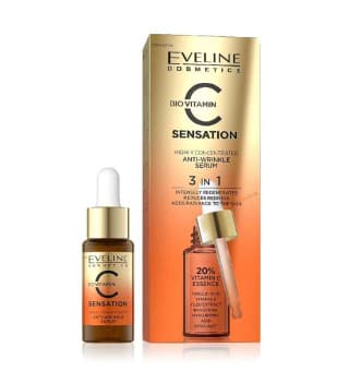 سرم ضد چروک ویتامین C سه در یک حجم 18میل اولاین Eveline Vitamin C Anti Wrinkle Serum 18ml