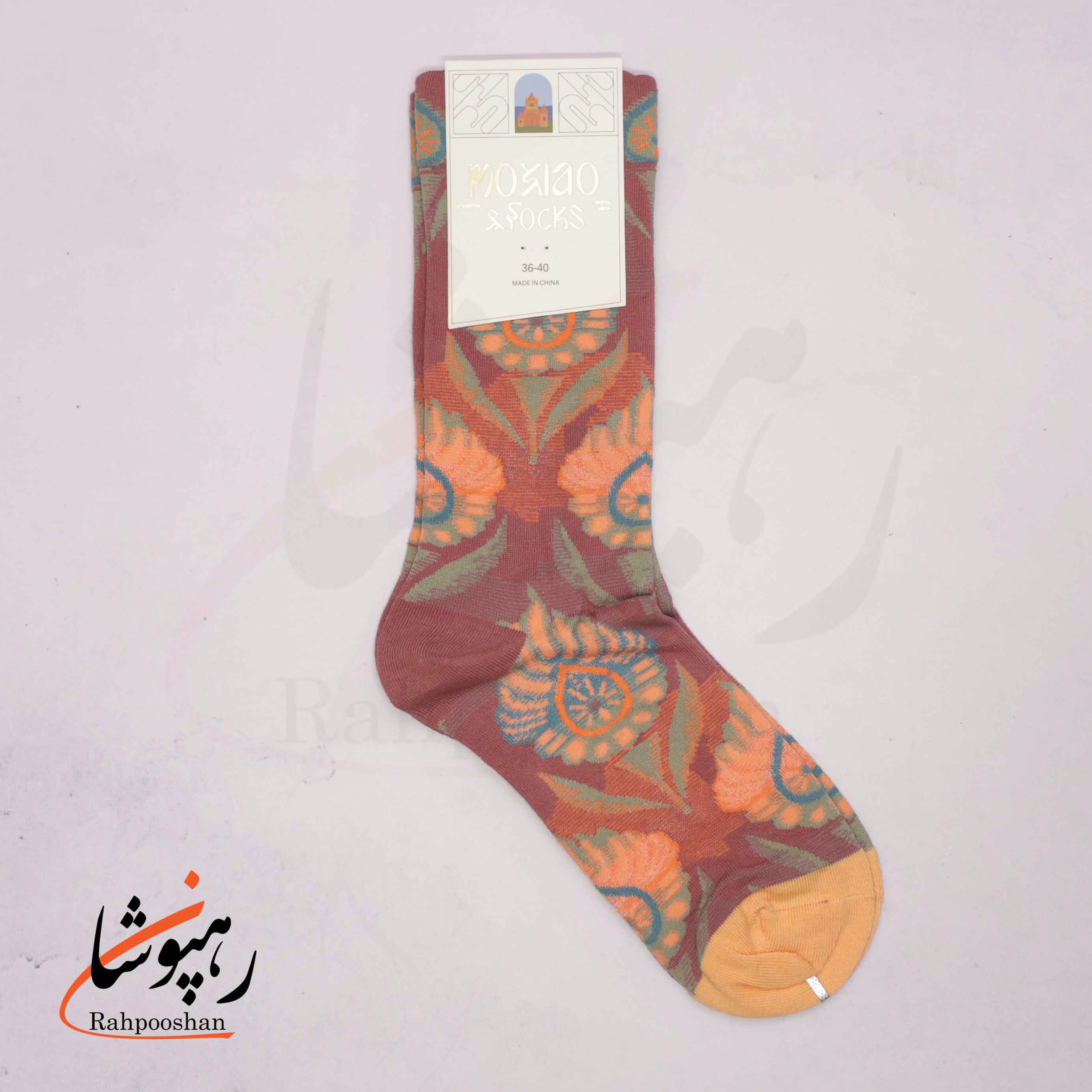 جوراب ساقدار موکسیائو (MOXIAO) طرح نقش آراسته — تصویر ۳
