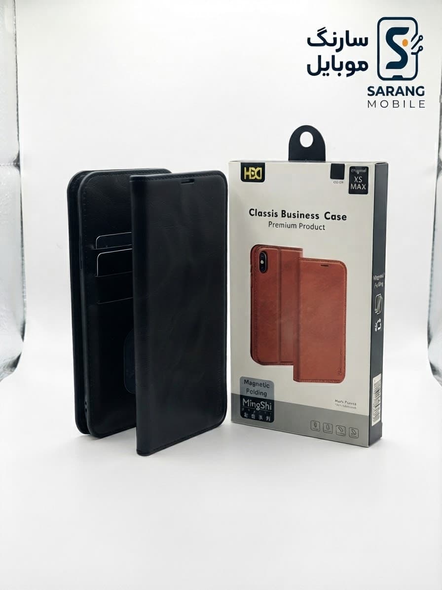 کیف کلاسوری طرح چرمی گوشی موبایل مدل HDD مناسب برای اپل iPhone XS Max-مشکی