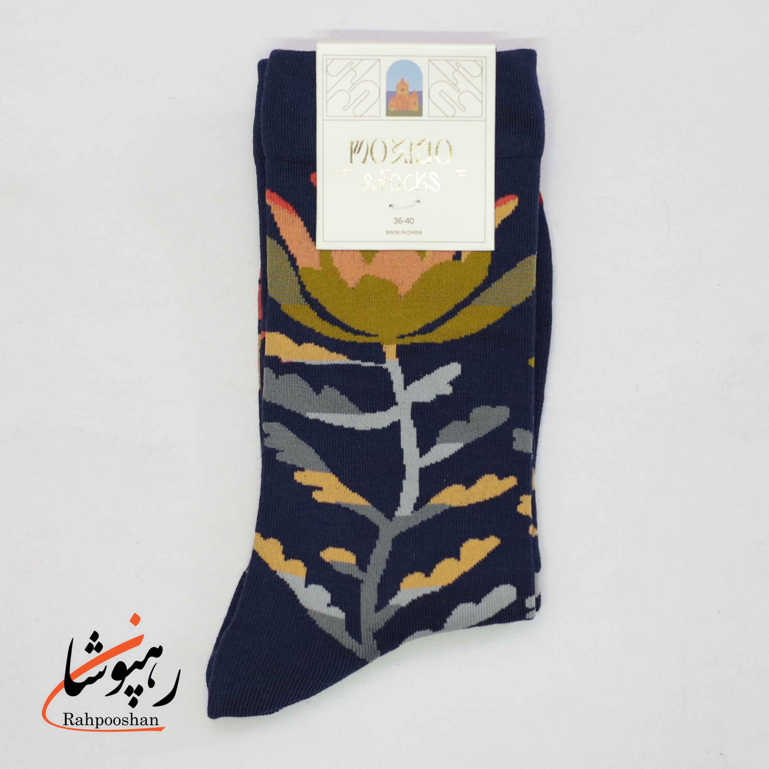 جوراب ساقدار موکسیائو (MOXIAO) طرح نمایش گل در شب