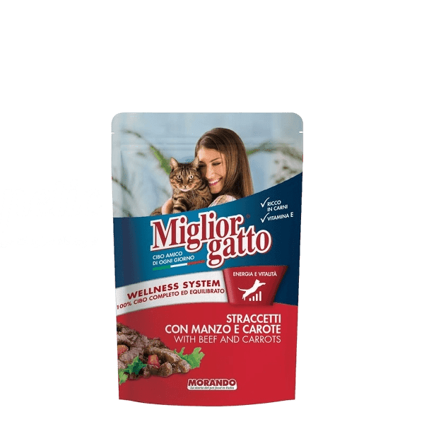 پوچ گربه میگلیور گتو بیف و هویج داخل سس