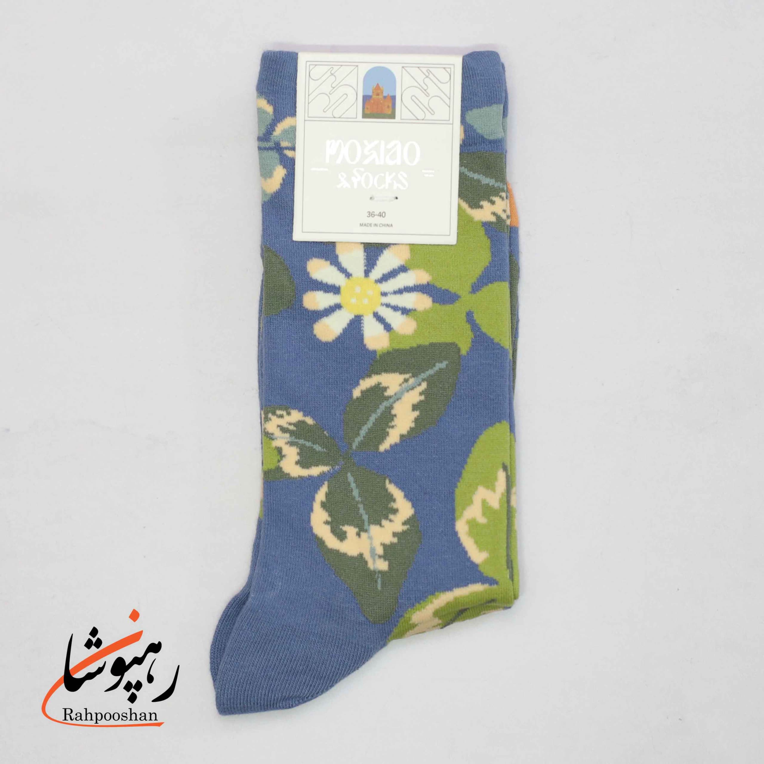 جوراب ساقدار موکسیائو (MOXIAO) طرح شبدر و بابونه