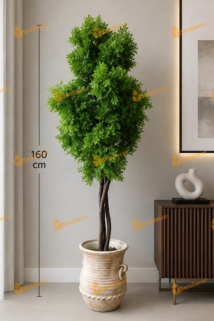 درختچه مصنوعی با تنه چوب طبیعی