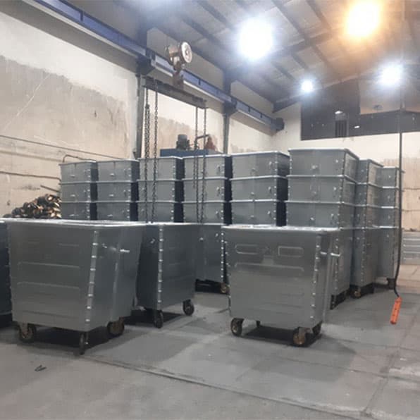 سطل زباله 1100 لیتری گالوانیزه دو میل — تصویر ۵