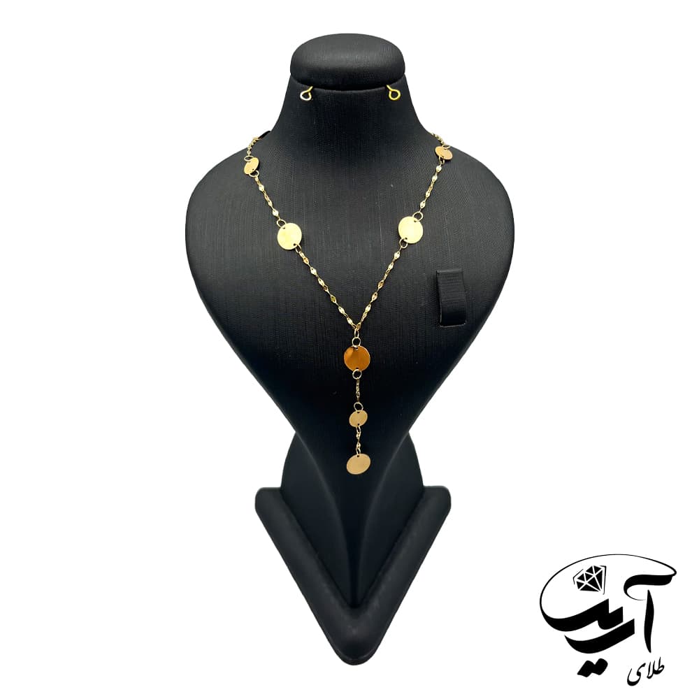 گردنبند طلا تی تی مدل دایره آویز (تحویل درب گالری) — تصویر ۲