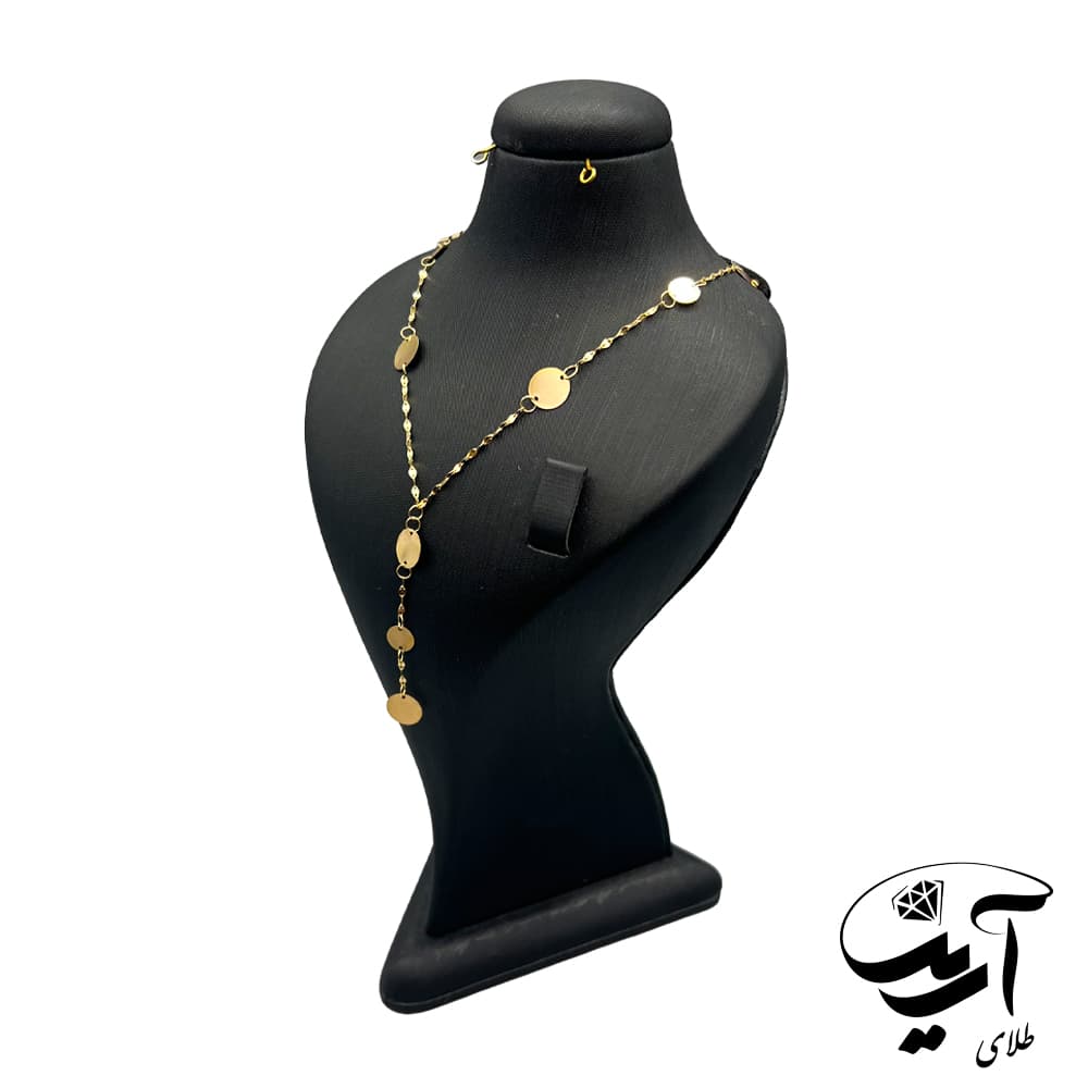 گردنبند طلا تی تی مدل دایره آویز (تحویل درب گالری) — تصویر ۳