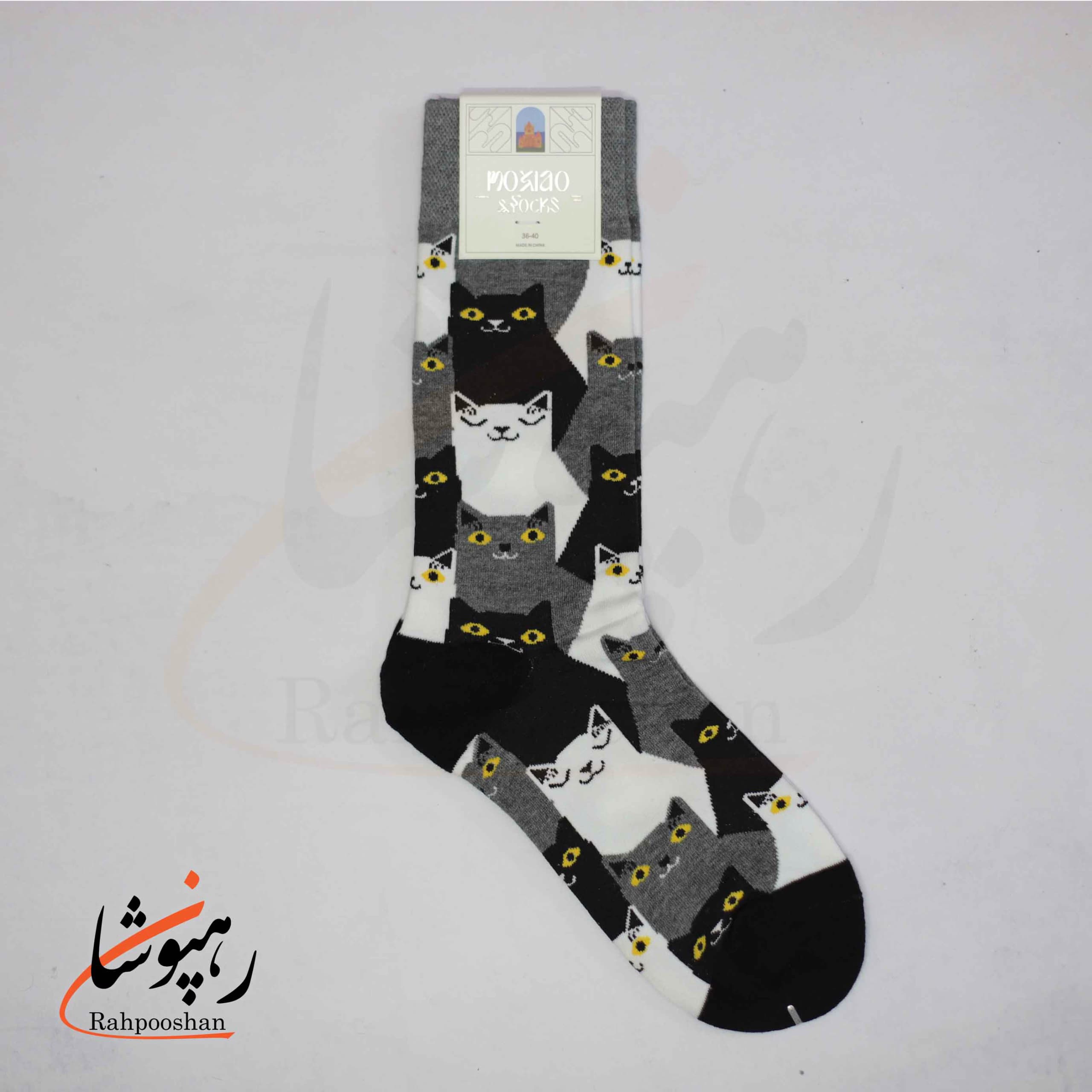 جوراب ساقدار موکسیائو (MOXIAO) طرح دنیای گربه ها — تصویر ۳