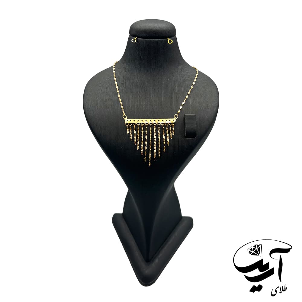 گردنبند طلا تی تی مدل شرابه ای (تحویل درب گالری)