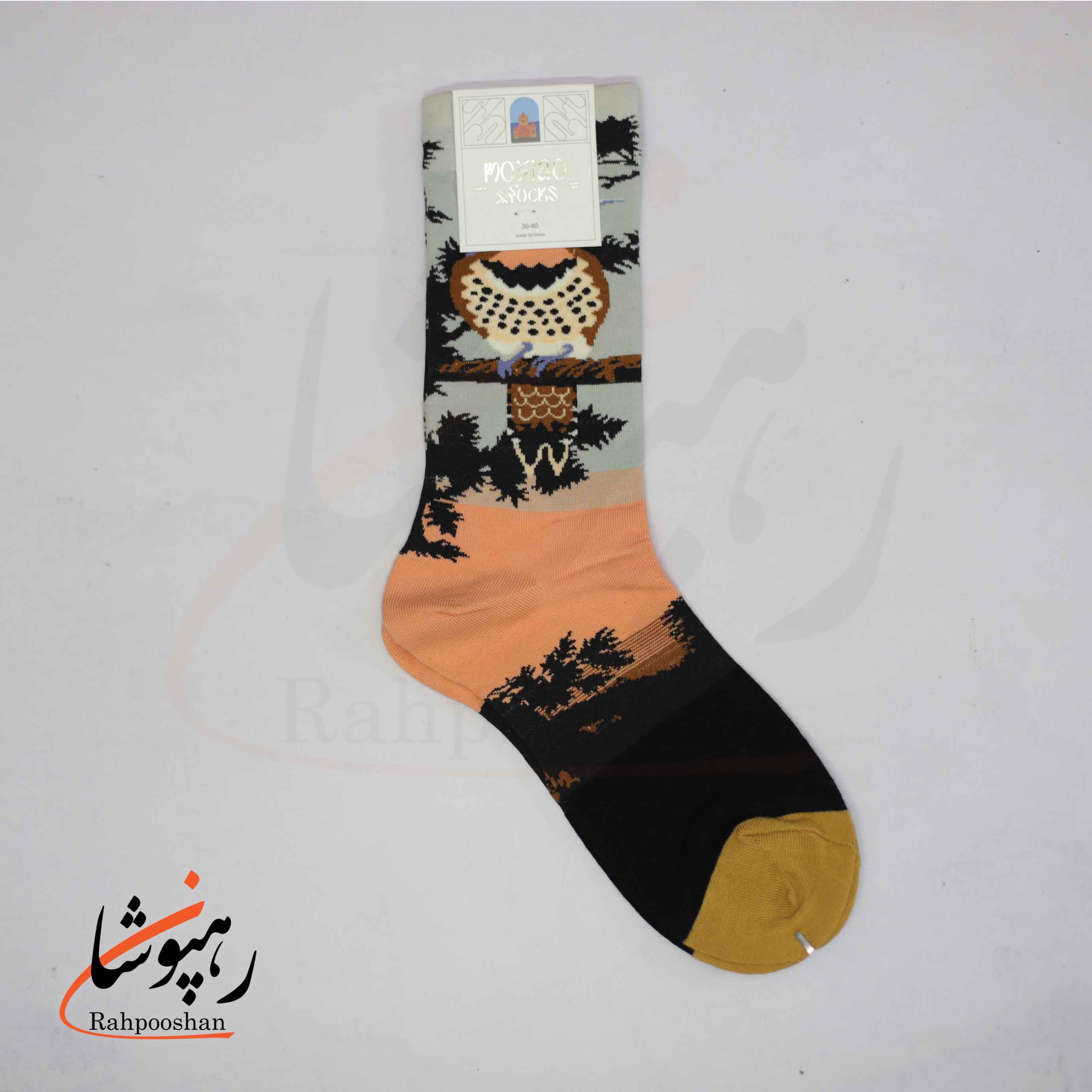 جوراب ساقدار موکسیائو (MOXIAO) طرح پرنده شب نشین — تصویر ۳