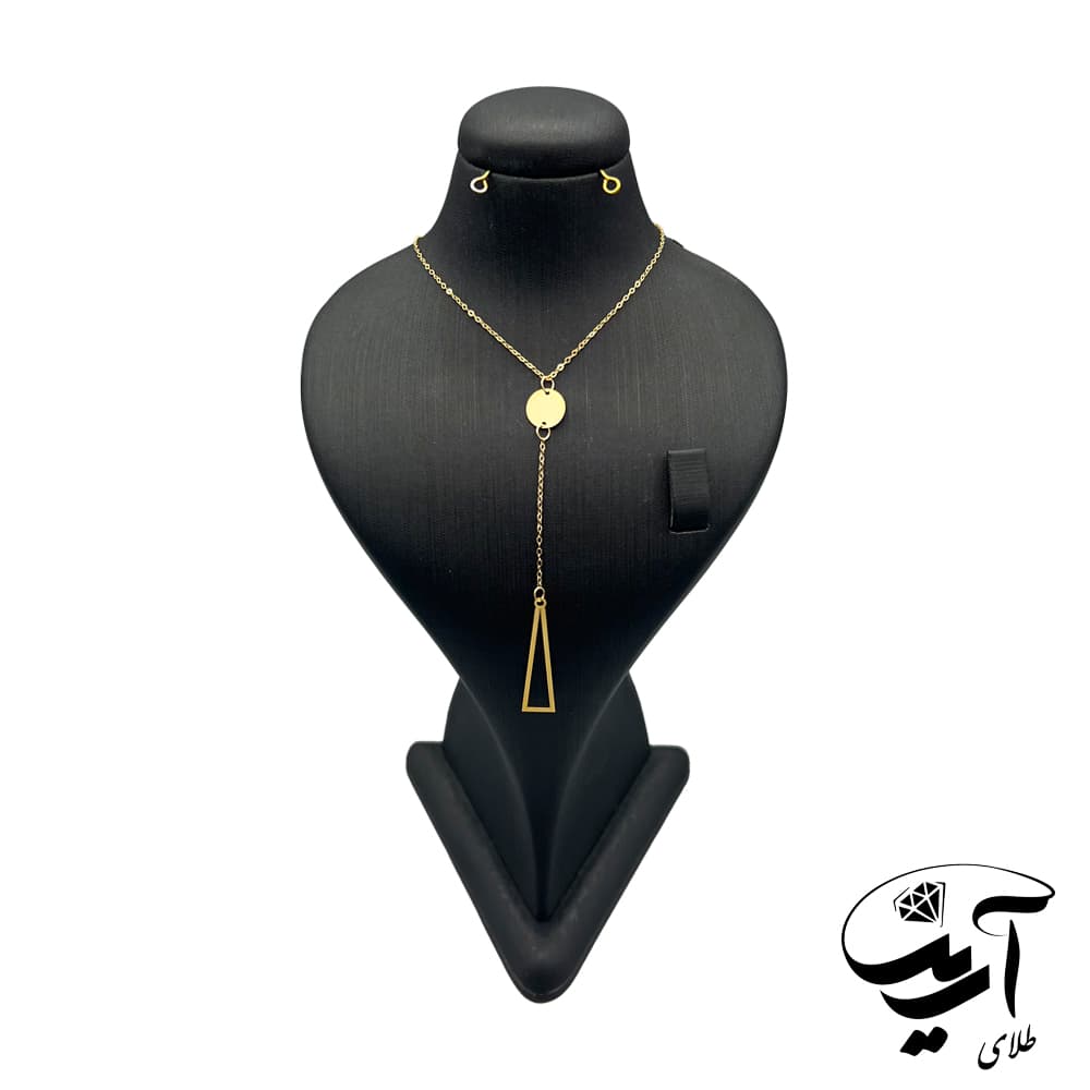 گردنبند طلا تی تی مدل مثلث آویز