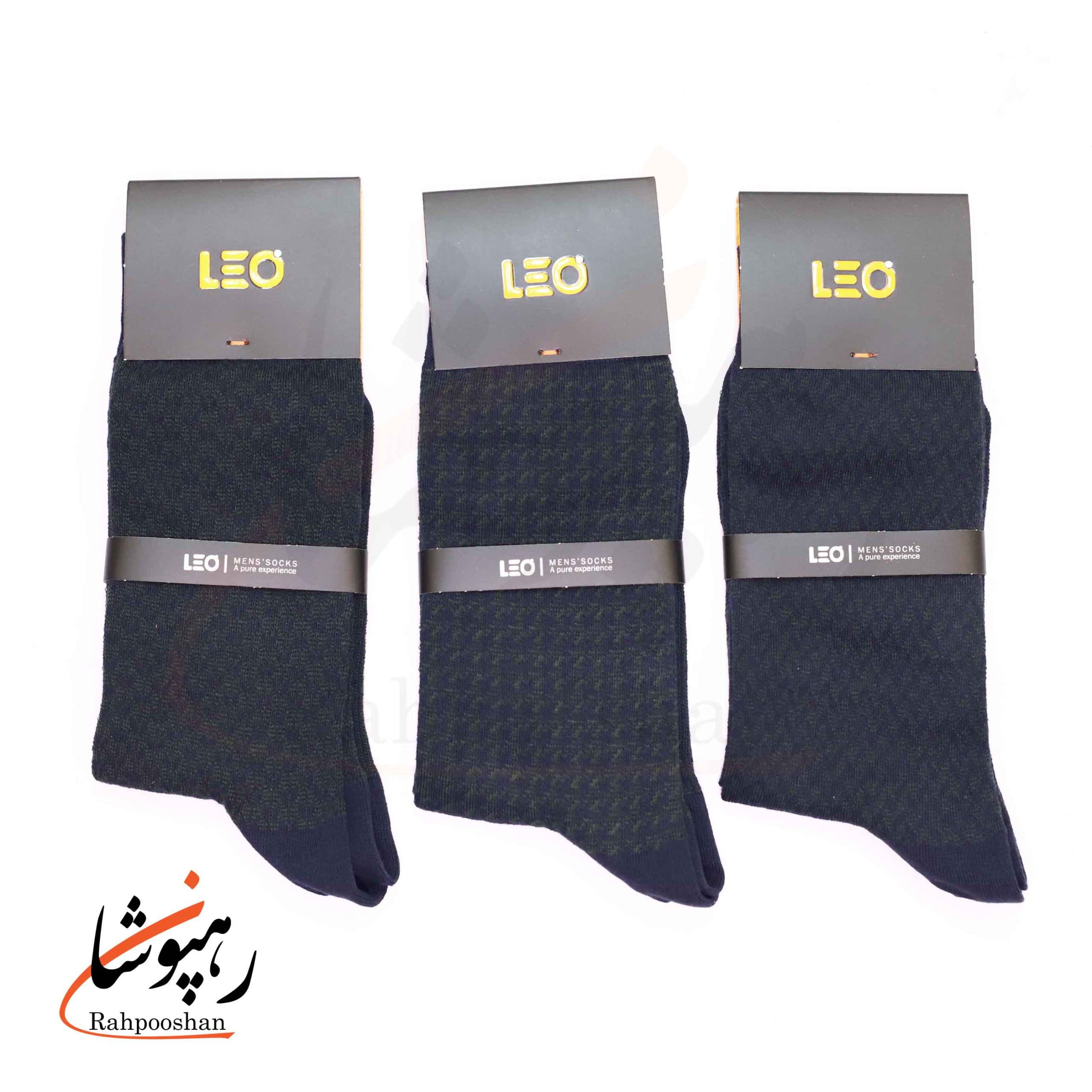 جوراب لئو LEO ساق دار دوفس سرمه‌ای تیره و سبز سیر (پک 6 عددی)(121) — تصویر ۲