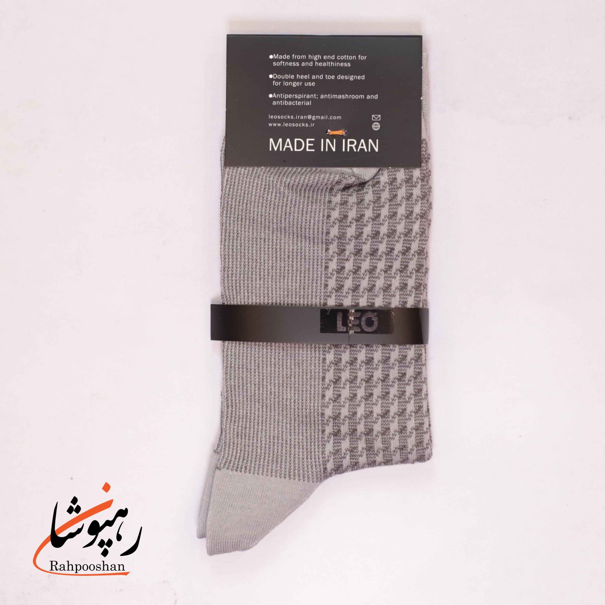 جوراب لئو LEO ساق دار دوفس مشکی و طوسی (پک 6 عددی)(109) — تصویر ۴